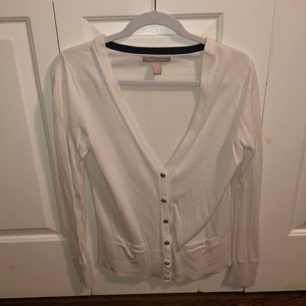Banana Republic White Cardigan
